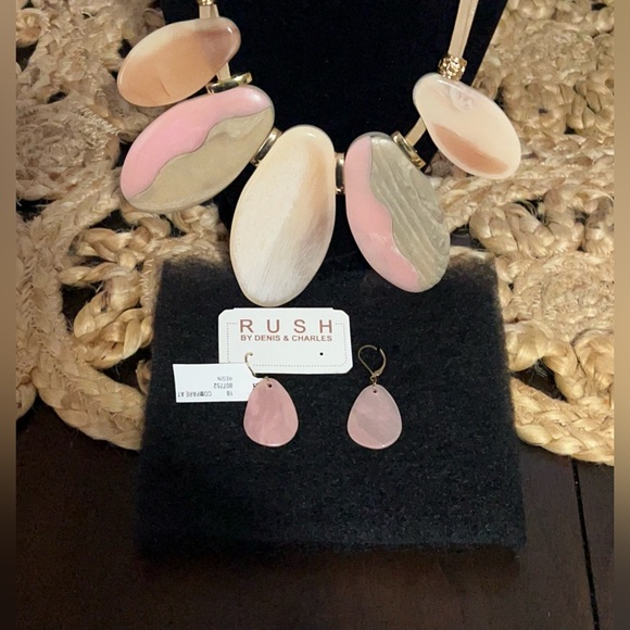 Rush by Denis & Charles Statement Necklace and Matching Earrings. Multi-Colored - Picture 2 of 5